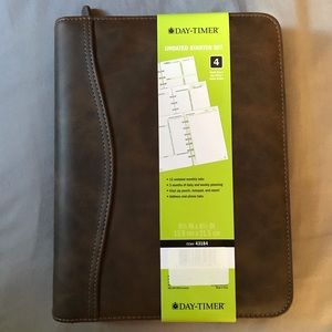 SOLD ON M / Brown Distressed-Look Zip Planner